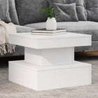 Coffee table with LED lighting 50x50x40 cm white