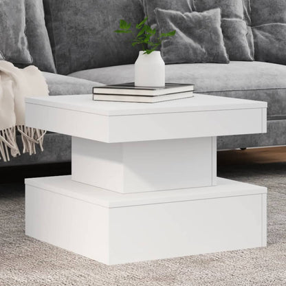 Salontafel met LED-verlichting 50x50x40 cm wit 50 x 50 x 40 cm Wit