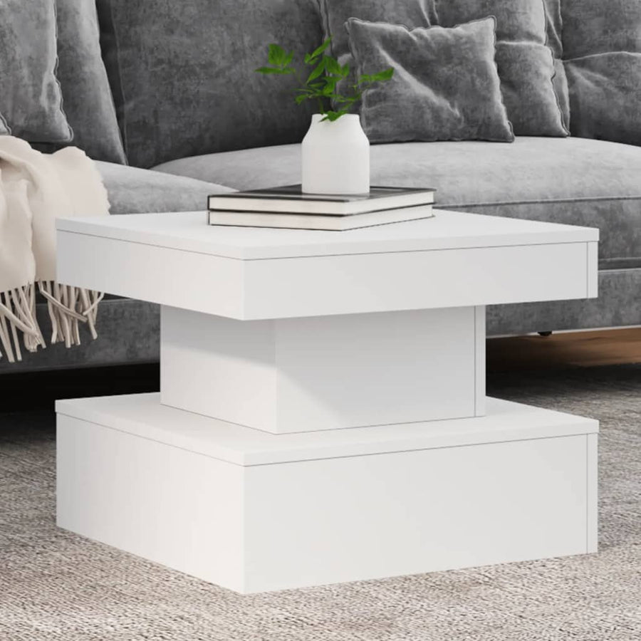 Salontafel met LED-verlichting 50x50x40 cm wit 50 x 50 x 40 cm Wit