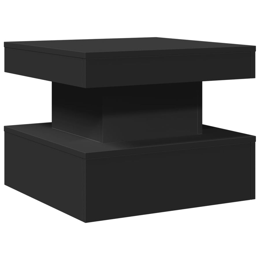 Salontafel met LED-verlichting 50x50x40 cm zwart 50 x 50 x 40 cm Zwart