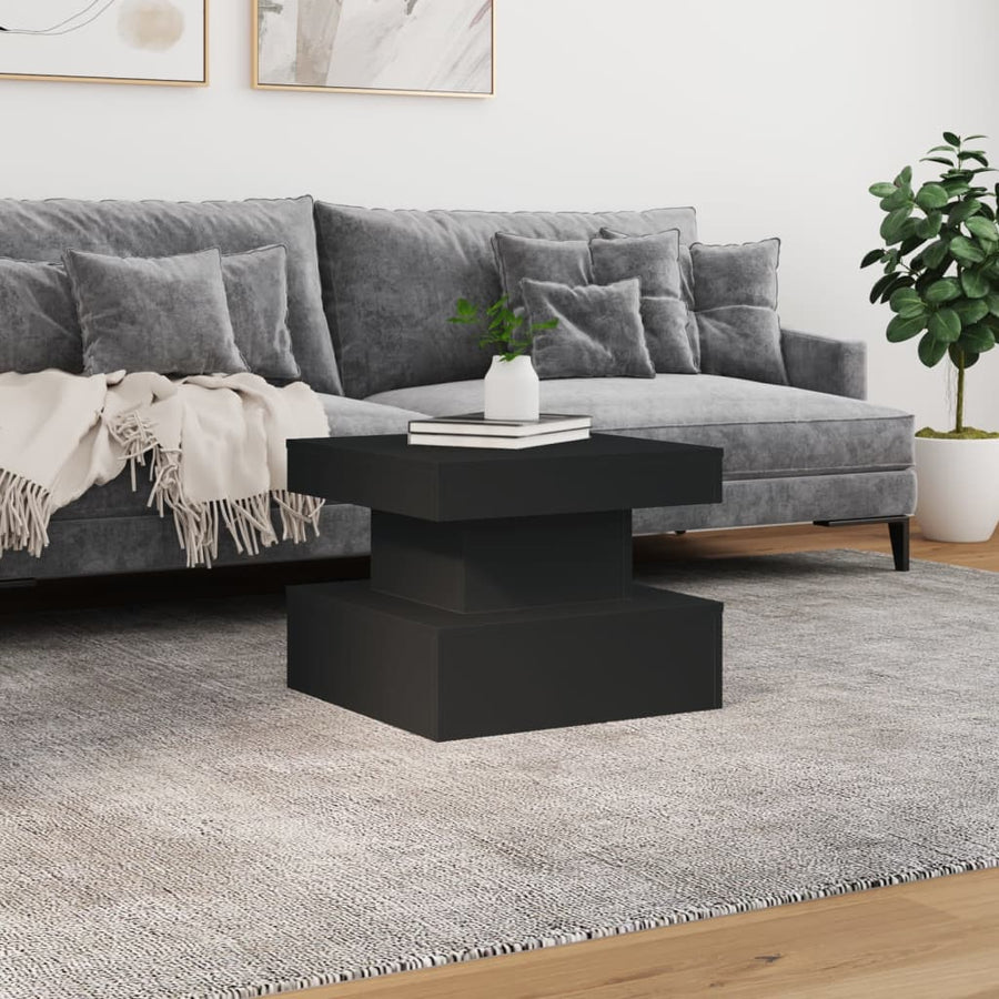 Salontafel met LED-verlichting 50x50x40 cm zwart 50 x 50 x 40 cm Zwart