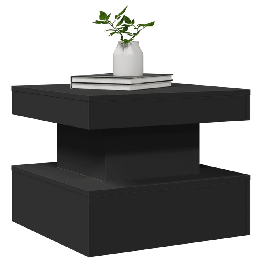 Salontafel met LED-verlichting 50x50x40 cm zwart 50 x 50 x 40 cm Zwart