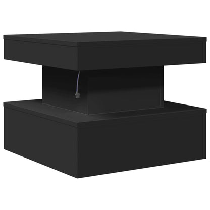Salontafel met LED-verlichting 50x50x40 cm zwart 50 x 50 x 40 cm Zwart