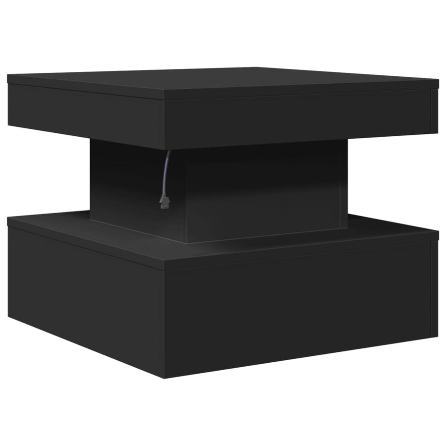 Salontafel met LED-verlichting 50x50x40 cm zwart 50 x 50 x 40 cm Zwart