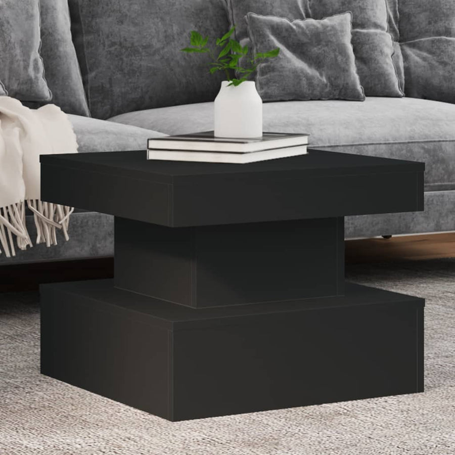Salontafel met LED-verlichting 50x50x40 cm zwart 50 x 50 x 40 cm Zwart