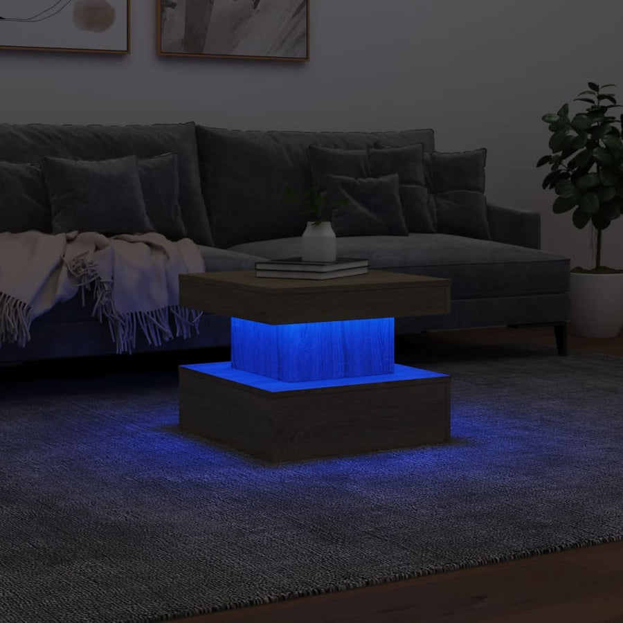 Salontafel met LED-verlichting 50x50x40 cm sonoma eiken 50 x 50 x 40 cm Sonoma eiken