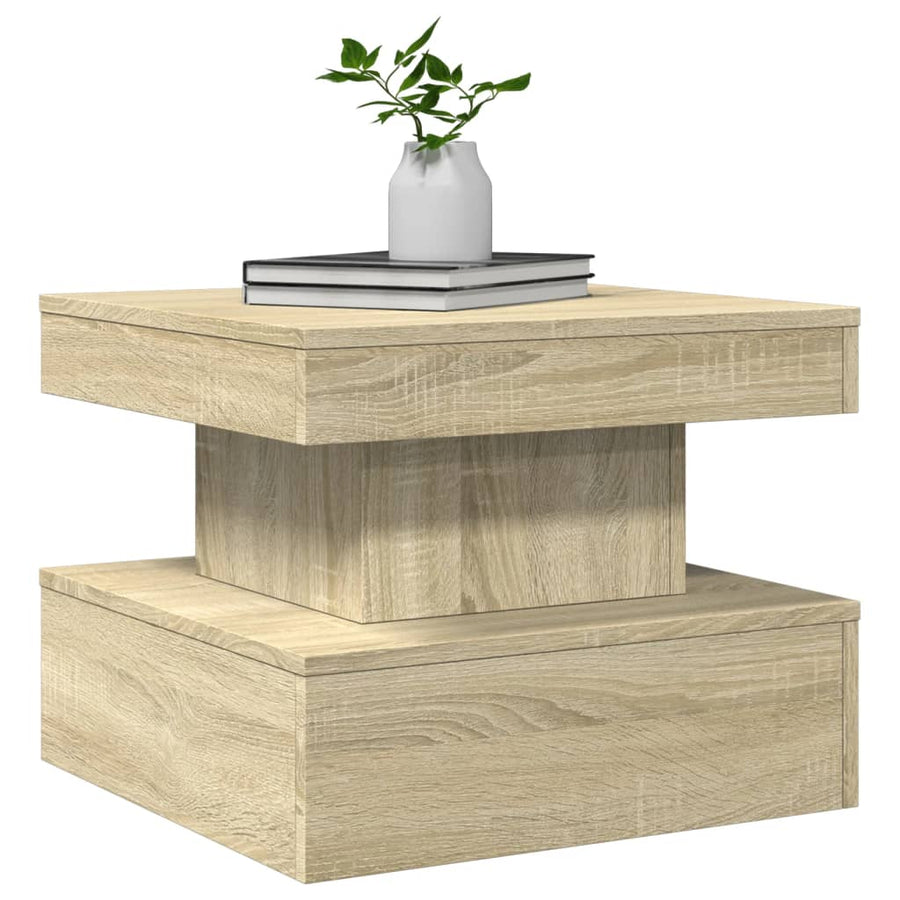 Salontafel met LED-verlichting 50x50x40 cm sonoma eiken 50 x 50 x 40 cm Sonoma eiken