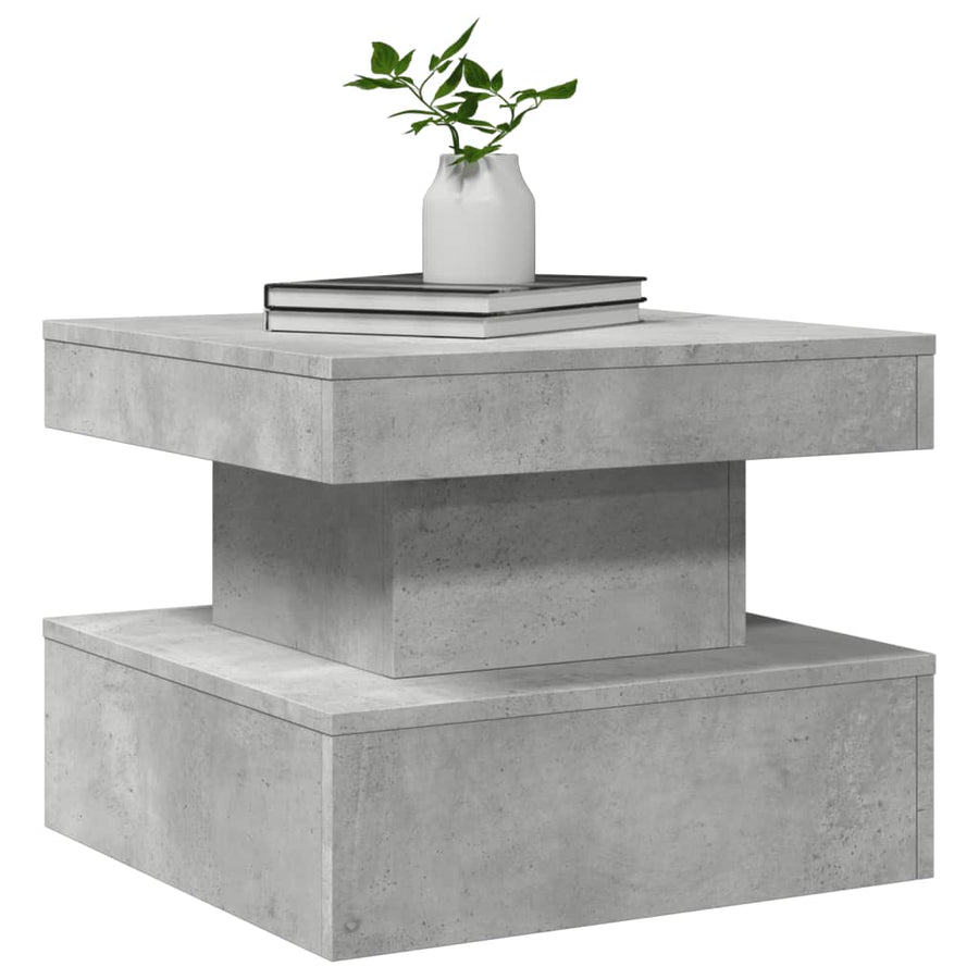 Salontafel met LED-verlichting 50x50x40 cm betongrijs 50 x 50 x 40 cm Betongrijs