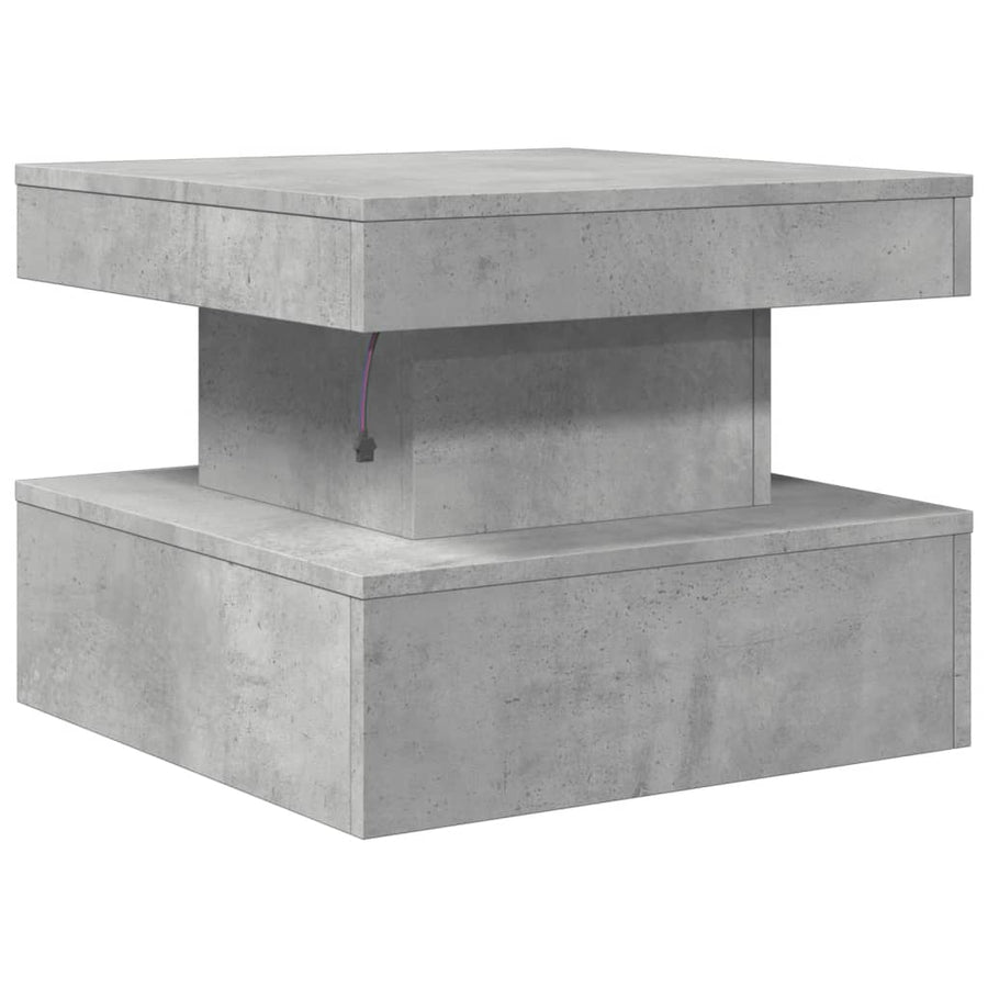 Salontafel met LED-verlichting 50x50x40 cm betongrijs 50 x 50 x 40 cm Betongrijs
