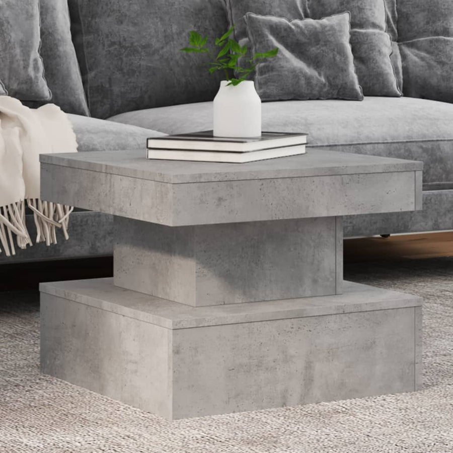 Salontafel met LED-verlichting 50x50x40 cm betongrijs 50 x 50 x 40 cm Betongrijs