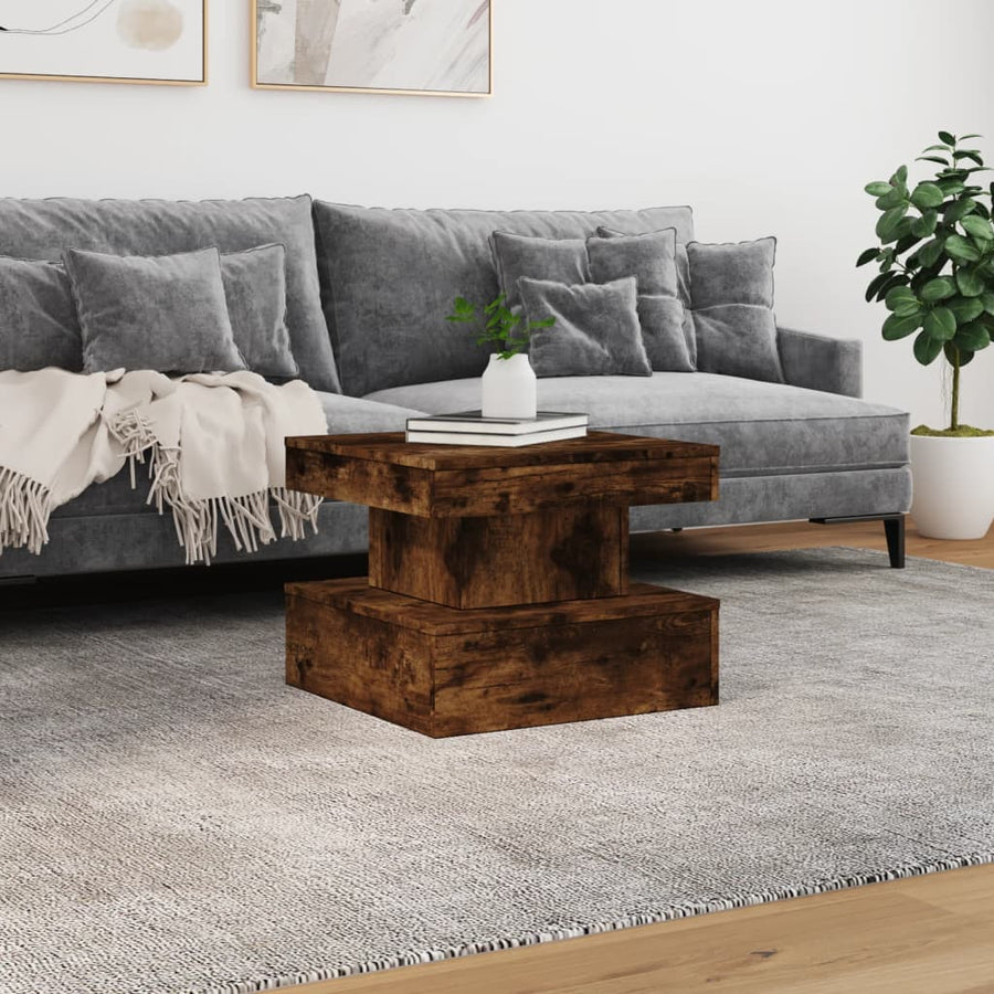 Salontafel met metalen poten 50x50x40 cm gerookt eikenkleurig 50 x 50 x 40 cm Gerookt eiken