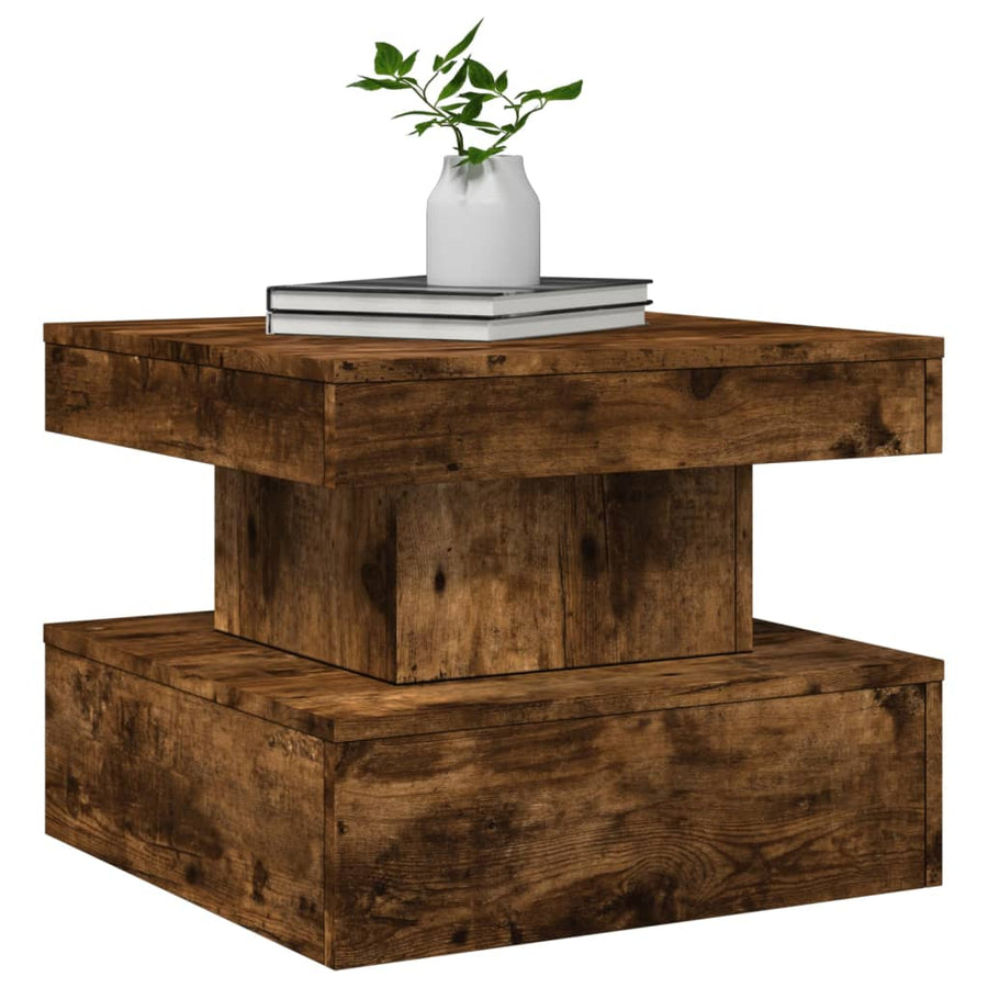 Salontafel met metalen poten 50x50x40 cm gerookt eikenkleurig 50 x 50 x 40 cm Gerookt eiken