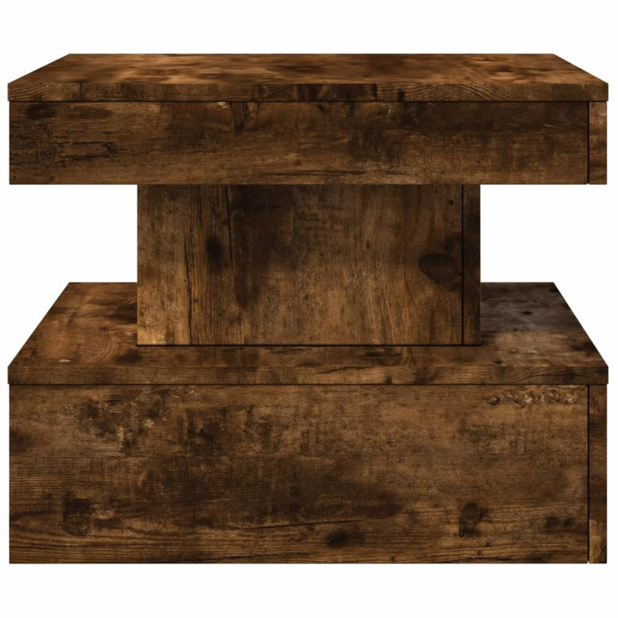 Salontafel met metalen poten 50x50x40 cm gerookt eikenkleurig 50 x 50 x 40 cm Gerookt eiken