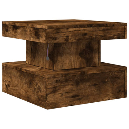 Salontafel met metalen poten 50x50x40 cm gerookt eikenkleurig 50 x 50 x 40 cm Gerookt eiken
