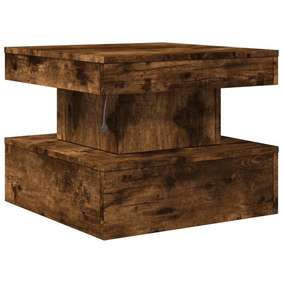 Salontafel met metalen poten 50x50x40 cm gerookt eikenkleurig 50 x 50 x 40 cm Gerookt eiken