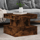 Salontafel 50x50x40 cm gerookt eiken metaal