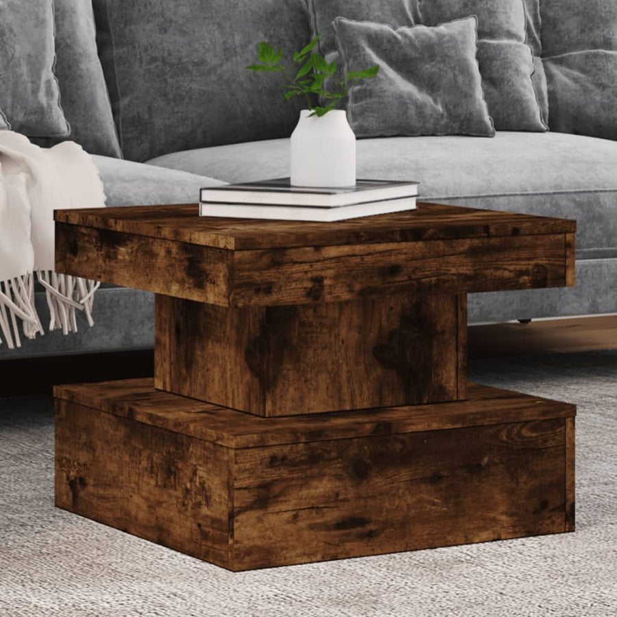 Salontafel met metalen poten 50x50x40 cm gerookt eikenkleurig 50 x 50 x 40 cm Gerookt eiken