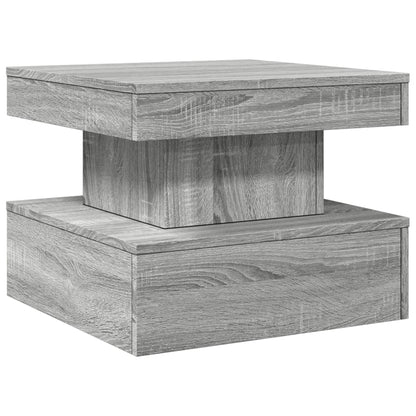 Salontafel met LED-verlichting 50x50x40 cm grijs sonoma eiken