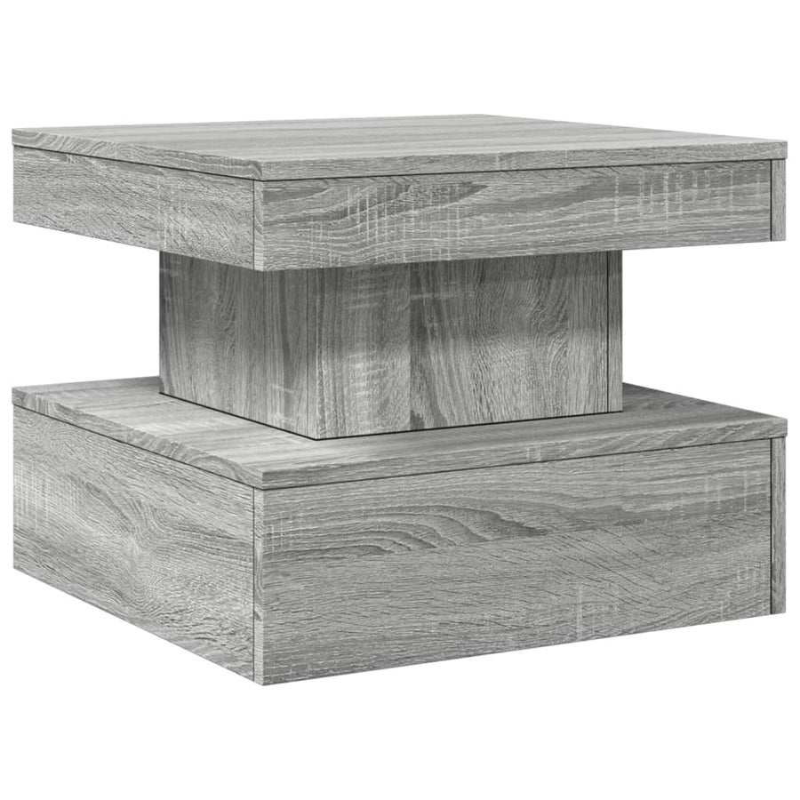 Salontafel met LED-verlichting 50x50x40 cm grijs sonoma eiken