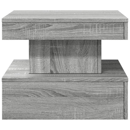 Salontafel met LED-verlichting 50x50x40 cm grijs sonoma eiken