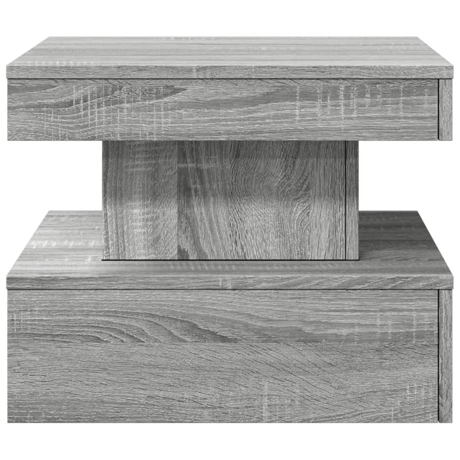 Salontafel met LED-verlichting 50x50x40 cm grijs sonoma eiken