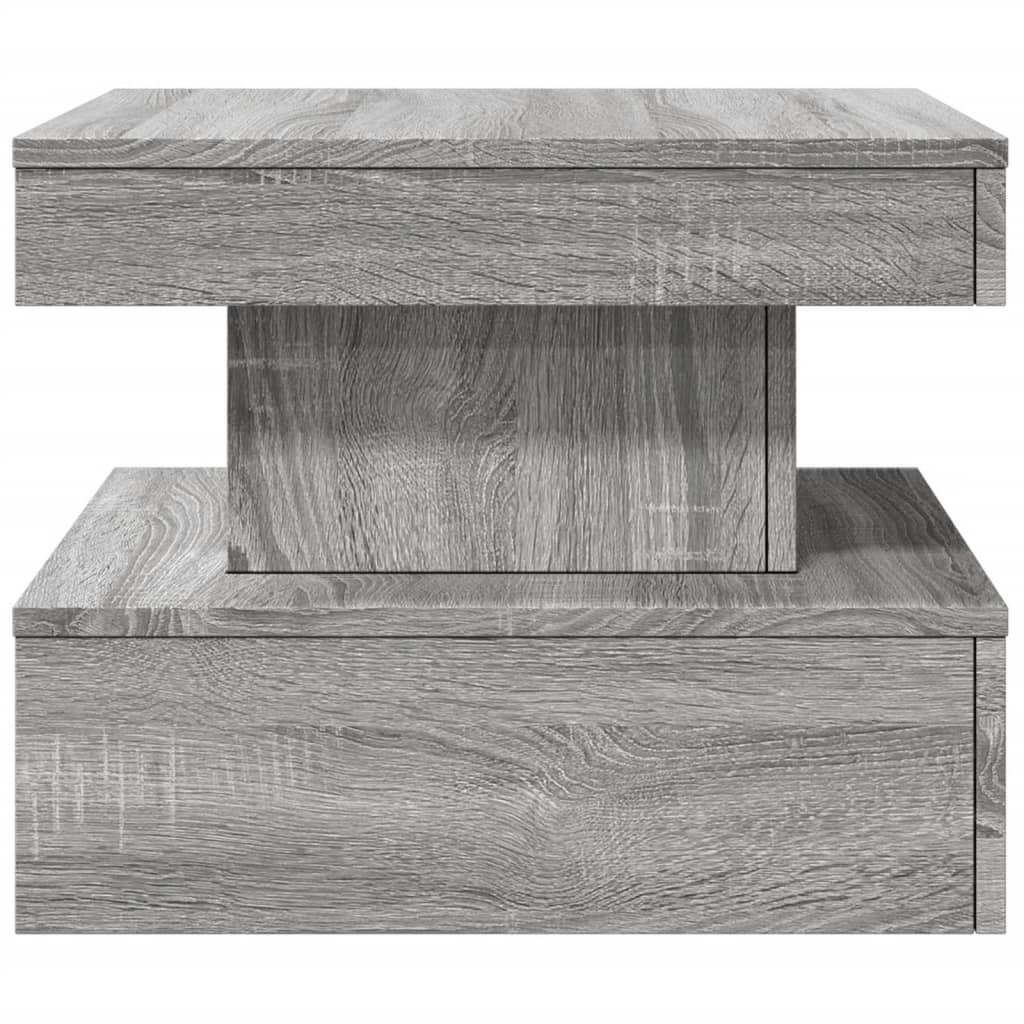 Salontafel met LED-verlichting 50x50x40 cm grijs sonoma eiken