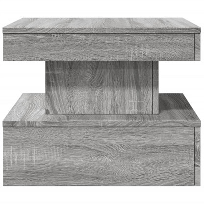 Salontafel met LED-verlichting 50x50x40 cm grijs sonoma eiken