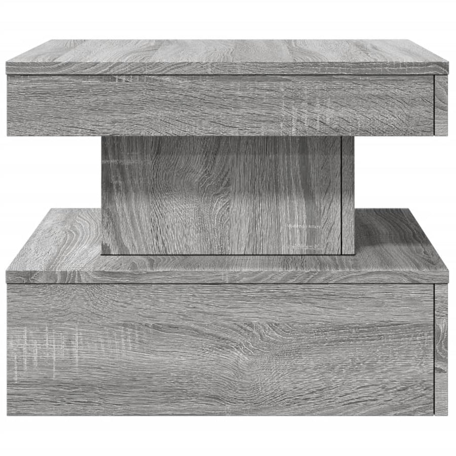 Salontafel met LED-verlichting 50x50x40 cm grijs sonoma eiken
