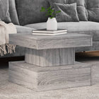 Coffee table with LED lighting 50x50x40 cm grey Sonoma oak
