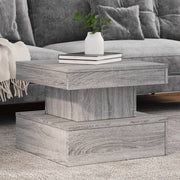 Salontafel 50x50x40 cm grijs sonoma eiken met LED