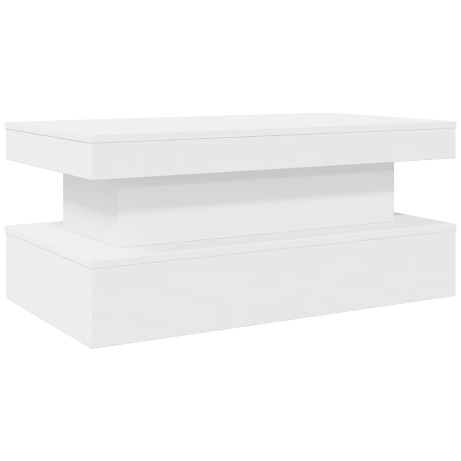 Salontafel met LED-verlichting 90x50x40 cm wit 90 x 50 x 40 cm Wit