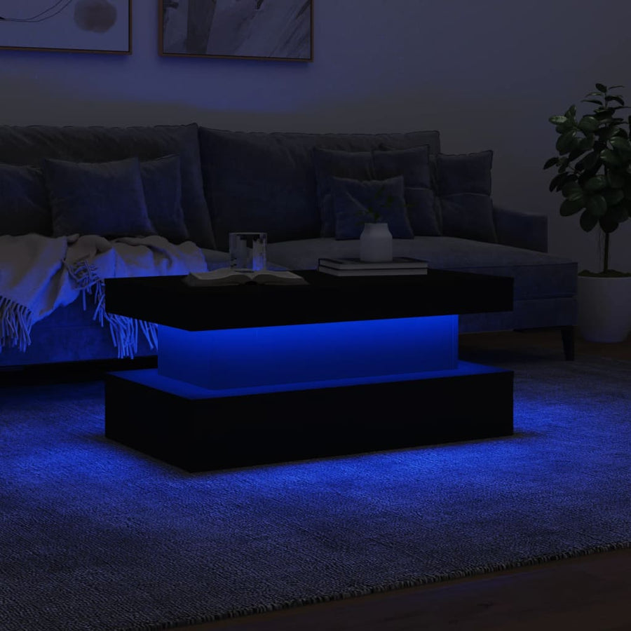Salontafel met LED-verlichting 90x50x40 cm wit 90 x 50 x 40 cm Wit