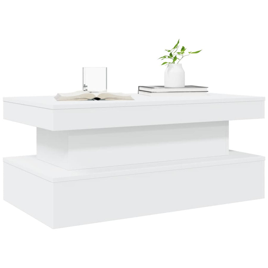 Salontafel met LED-verlichting 90x50x40 cm wit 90 x 50 x 40 cm Wit