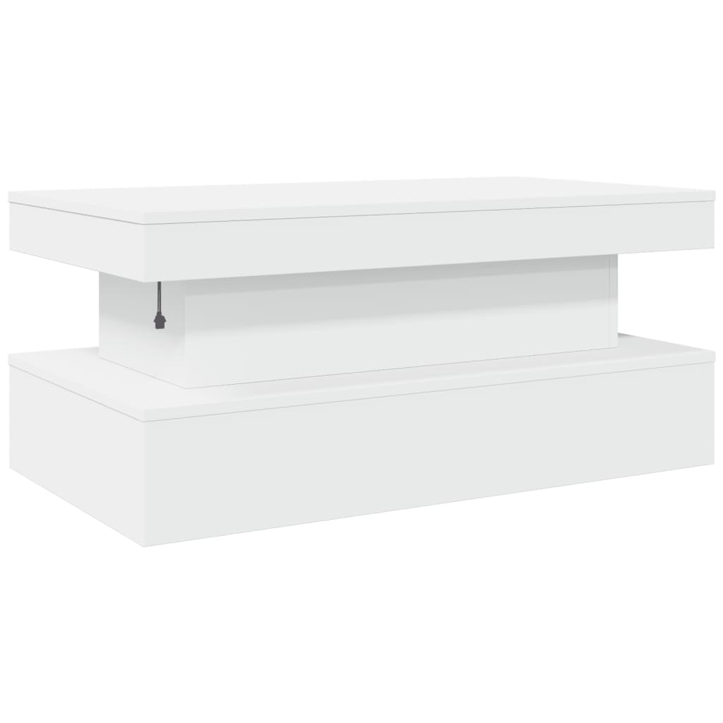 Salontafel met LED-verlichting 90x50x40 cm wit 90 x 50 x 40 cm Wit
