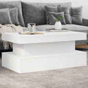 Coffee table with LED lighting 90x50x40 cm white