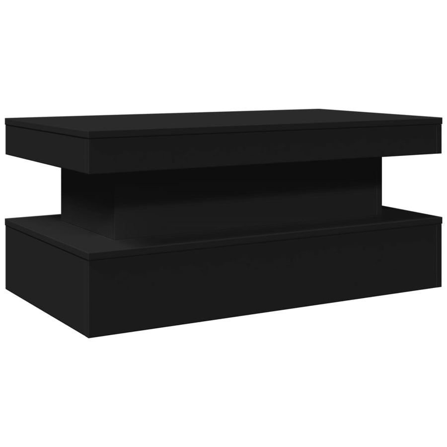 Salontafel met LED-verlichting 90x50x40 cm zwart 90 x 50 x 40 cm Zwart