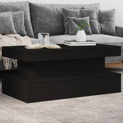 Coffee table with LED lighting 90x50x40 cm black