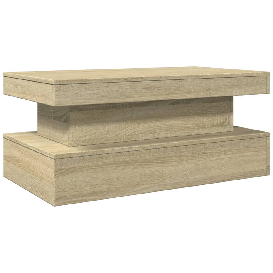 Salontafel met LED-verlichting 90x50x40 cm sonoma eikenkleurig 90 x 50 x 40 cm Sonoma eiken