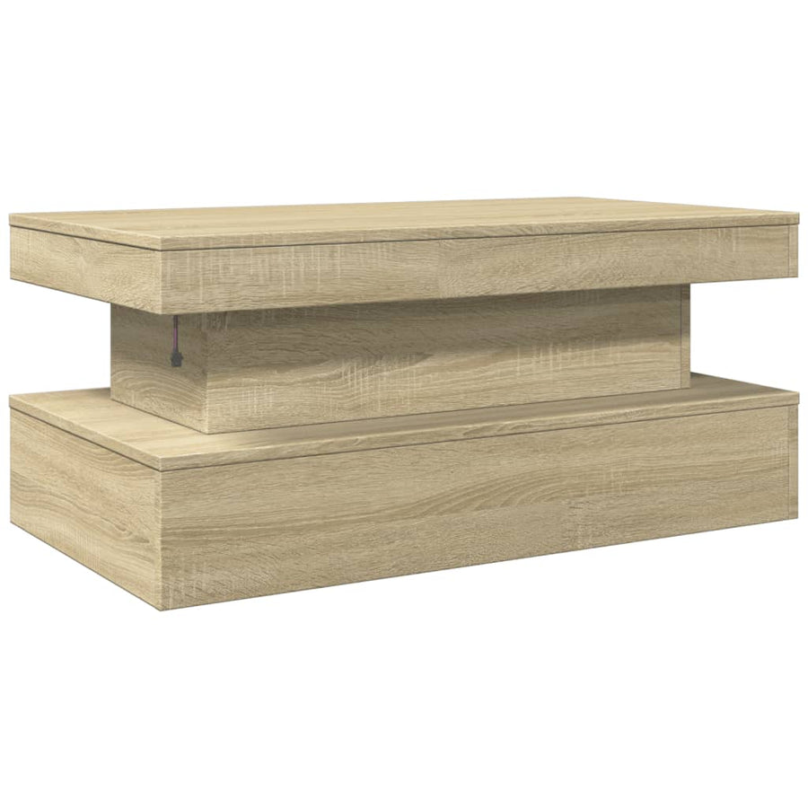 Salontafel met LED-verlichting 90x50x40 cm sonoma eikenkleurig 90 x 50 x 40 cm Sonoma eiken