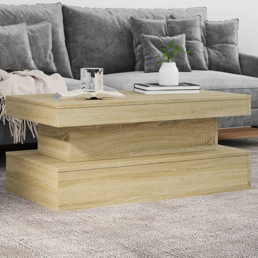 Salontafel met LED-verlichting 90x50x40 cm sonoma eikenkleurig 90 x 50 x 40 cm Sonoma eiken