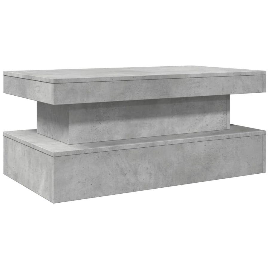 Salontafel met LED-verlichting 90x50x40 cm betongrijs 90 x 50 x 40 cm Betongrijs