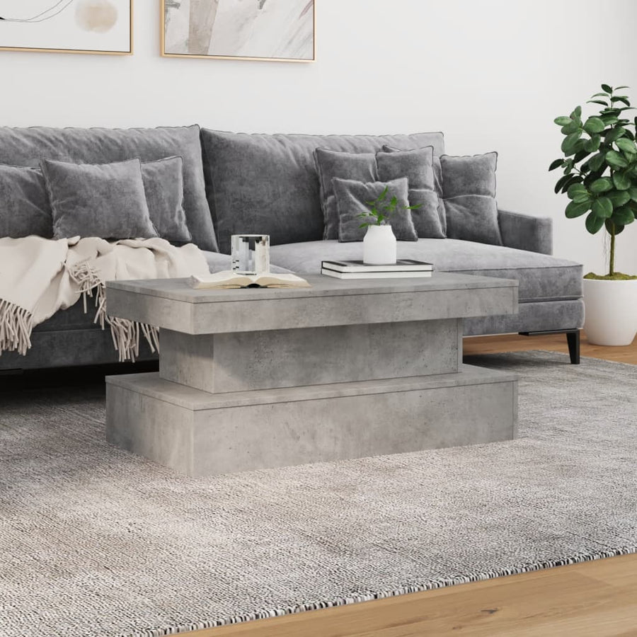 Salontafel met LED-verlichting 90x50x40 cm betongrijs 90 x 50 x 40 cm Betongrijs