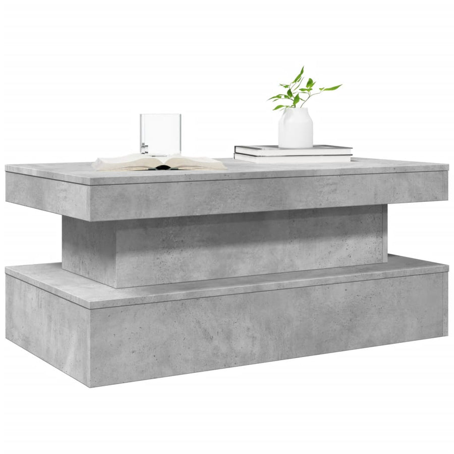 Salontafel met LED-verlichting 90x50x40 cm betongrijs 90 x 50 x 40 cm Betongrijs