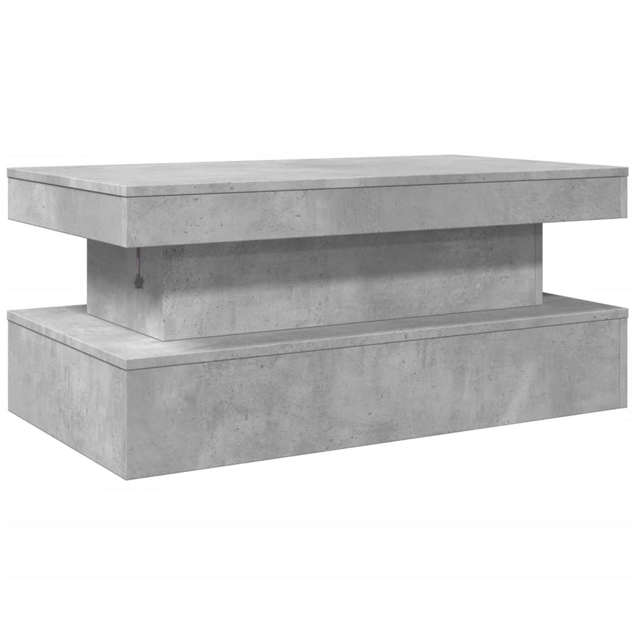 Salontafel met LED-verlichting 90x50x40 cm betongrijs 90 x 50 x 40 cm Betongrijs