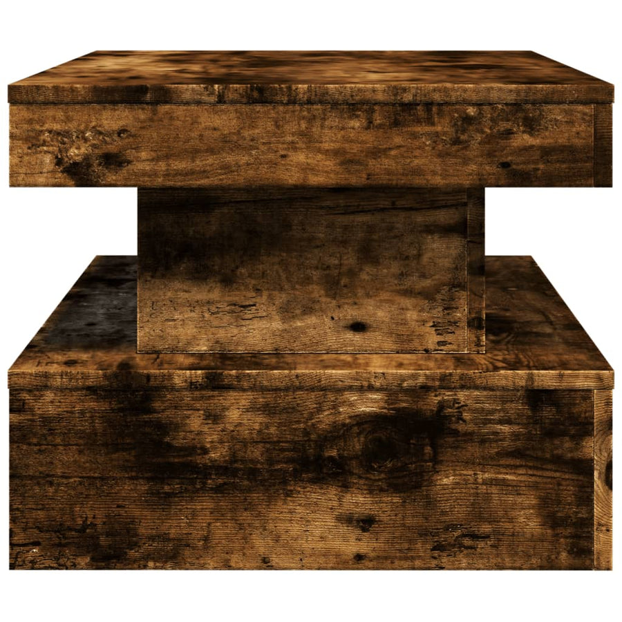 Salontafel met LED-verlichting 90x50x40 cm gerookt eikenkleurig