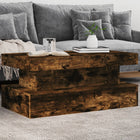 Coffee table with LED lighting 90x50x40 cm smoked oak color