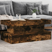 Coffee table with LED lighting 90x50x40 cm smoked oak color