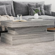 Coffee table with LED lighting 90x50x40 cm grey sonoma oak