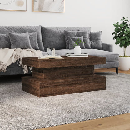 Salontafel Met Led-Verlichting 90X50X40 Cm bruin eikenkleur