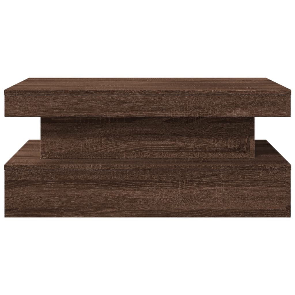 Salontafel Met Led-Verlichting 90X50X40 Cm bruin eikenkleur